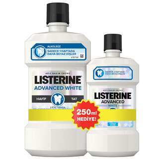 Listerine Advanced White Hafif Tat 500Ml+250ml
