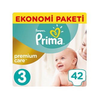 Prima 3 Beden Bebek Bezi Premium Care Midi İkiz Paket 42 Adet 4-9 Kg