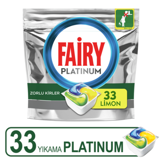 Fairy Platinum Bulaşık Makinesi Deterjanı Kapsülü Limon Kokulu 33 Yıkama