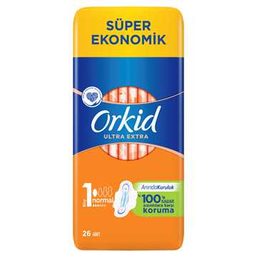 Orkid Ultra Extra Hijyenik Ped Normal Süper Ekonomik Paket 26 Li