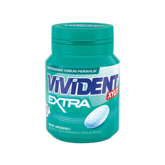 Vivident Extra Sakız Mentol&amp;Nane Şişe 66 g