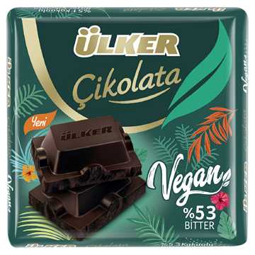 Ülker Çikolata Vegan Bitter Kare 60 G