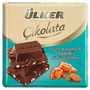 Ülker Tuzlu Karamel &amp; Bademli Sütlü Çikolata 60 G