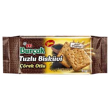 Eti Burçak Tam Buğday Çörek Otlu Tuzlu Bisküvi 91G