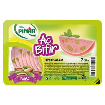 Pınar Aç Bitir Fıstıklı Hindi Salam 50 gr