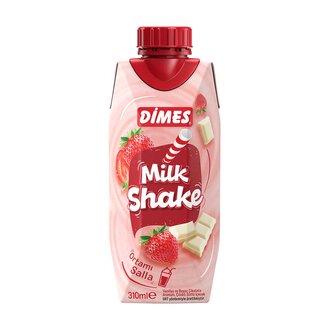 Dimes Milkshake Çilek &amp; Beyaz Çikolata 310 Ml.
