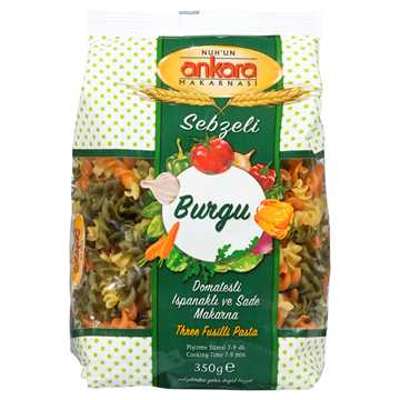 Nuhun Ankara Sebzeli Burgu Makarna 350 Gr.