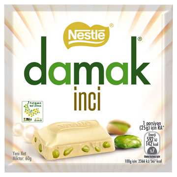 Nestle Damak İnci Antep Fıstıklı Beyaz Çikolat.60g