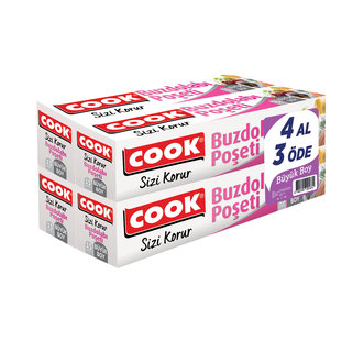 Cook Buzdolabı Poşeti 4 Al 3 Öde Büyük Boy