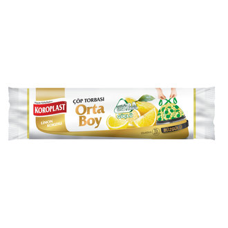 Koroplast Çöp Torbası Limonlu Büzğülü Orta 15 Li