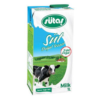 Sütaş Yarım Yağlı Süt 1 L