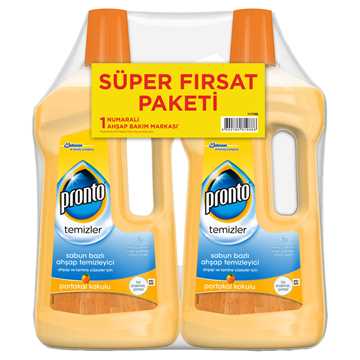 Pronto Ahşap Yüzey Temizleyici Portakal Kokulu 2X750 Ml (Promosyon Paketi)