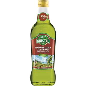 Kristal Natürel Sızma Zeytinyağı Dolgun Güçlü 1 L Cam Şişe