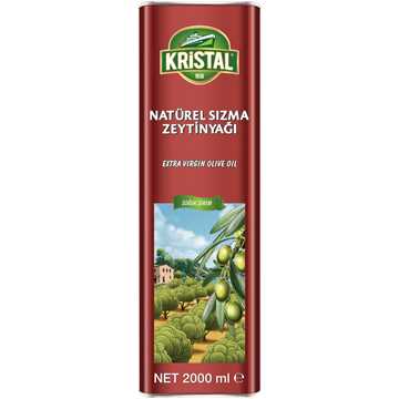 Kristal Natürel Sızma Zeytinyağı Dolgun Güçlü 2 L Teneke