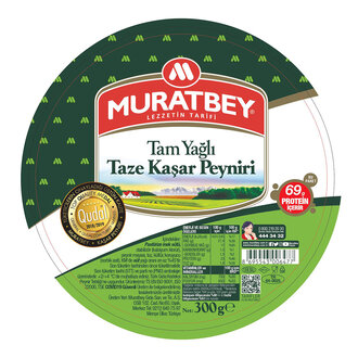 Muratbey Tam Yağlı Taze Kaşar Peyniri 300 G