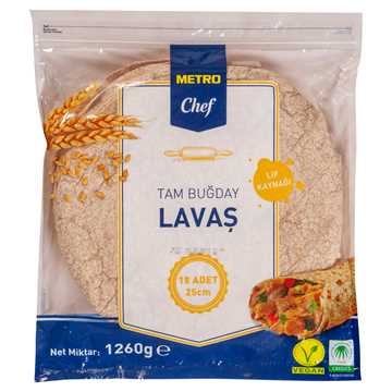 Metro Chef Lavaş 18 Adet 25 Cm Tam Buğday