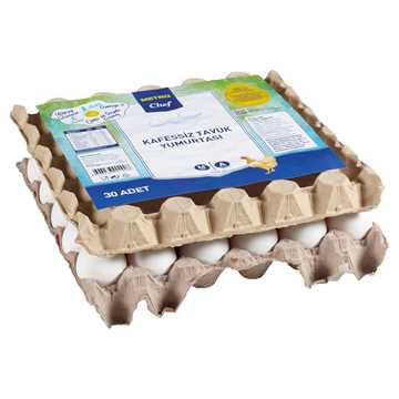 Metro Chef Cage Free Yumurta 30lu Beyaz