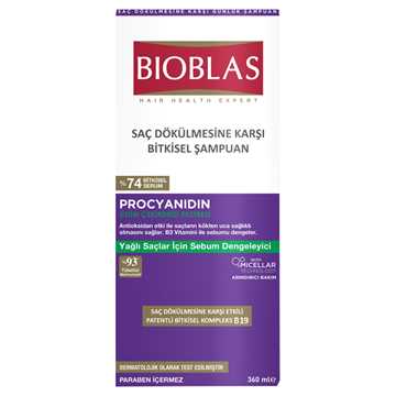 Bioblas Procyanidin Yağlanma&amp;Dökülme Karşıtı Şampuan 360 Ml