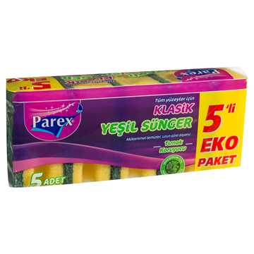 Parex Sünger Yeşil Oluklu 5 Li